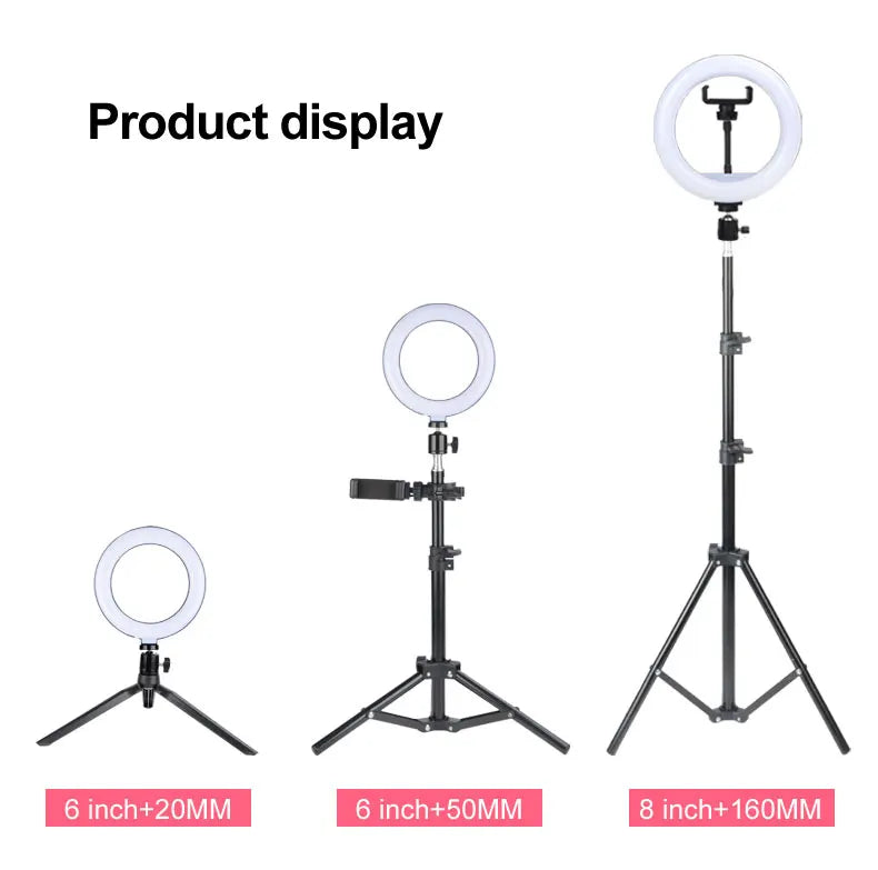 Ring Lights Three Color Temperature in10 inches 12inches and 14inches Set