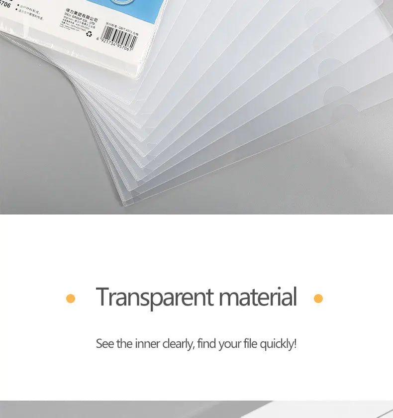10 to 30 PCS A4 File Folder Desk Organizer Stationery Clear Folder for Documents Office school supplies