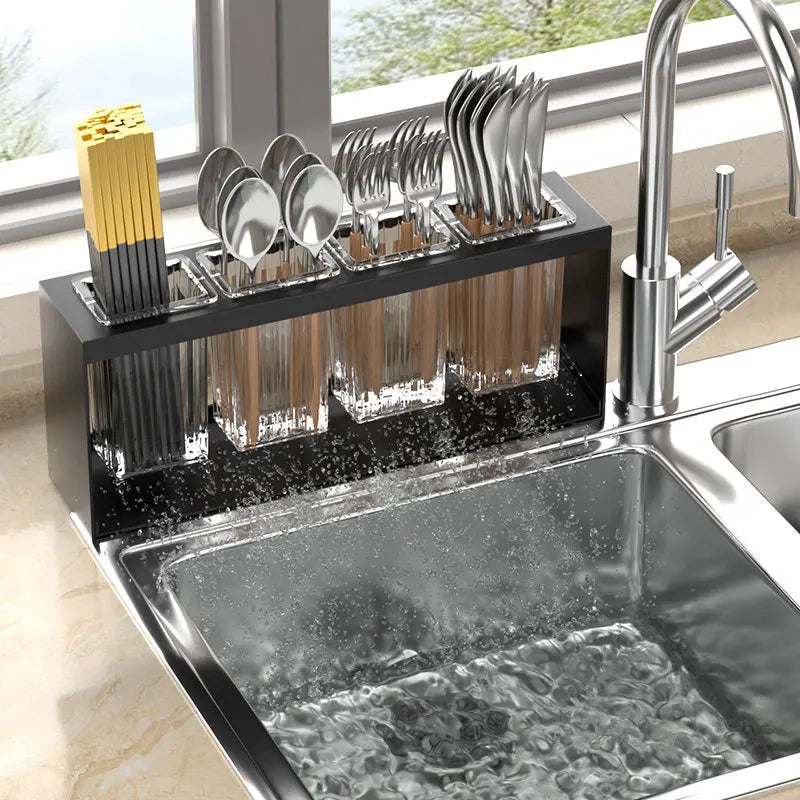 Kitchen Cutlery Storage Racks Drain Tableware Holder Chopstick Spoon Fork Storage Box Rack Chopsticks Cage Save Space Simple
