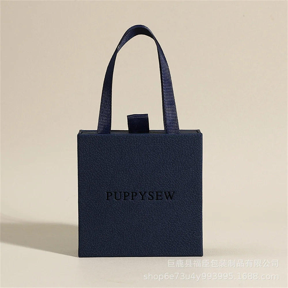 Portable Jewelry Packaging Box Earrings Necklace Ring Pendant Storage Organizer Case Wedding Gift Box Paper Drawer Jewelry Box
