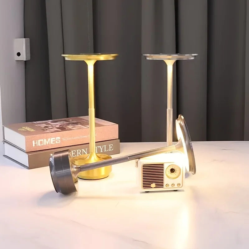 Office Decorative Desk Lamp, Touch USB Reading Light, Brushed Metal Surface Treatment, USB Charging, Including Power Cord