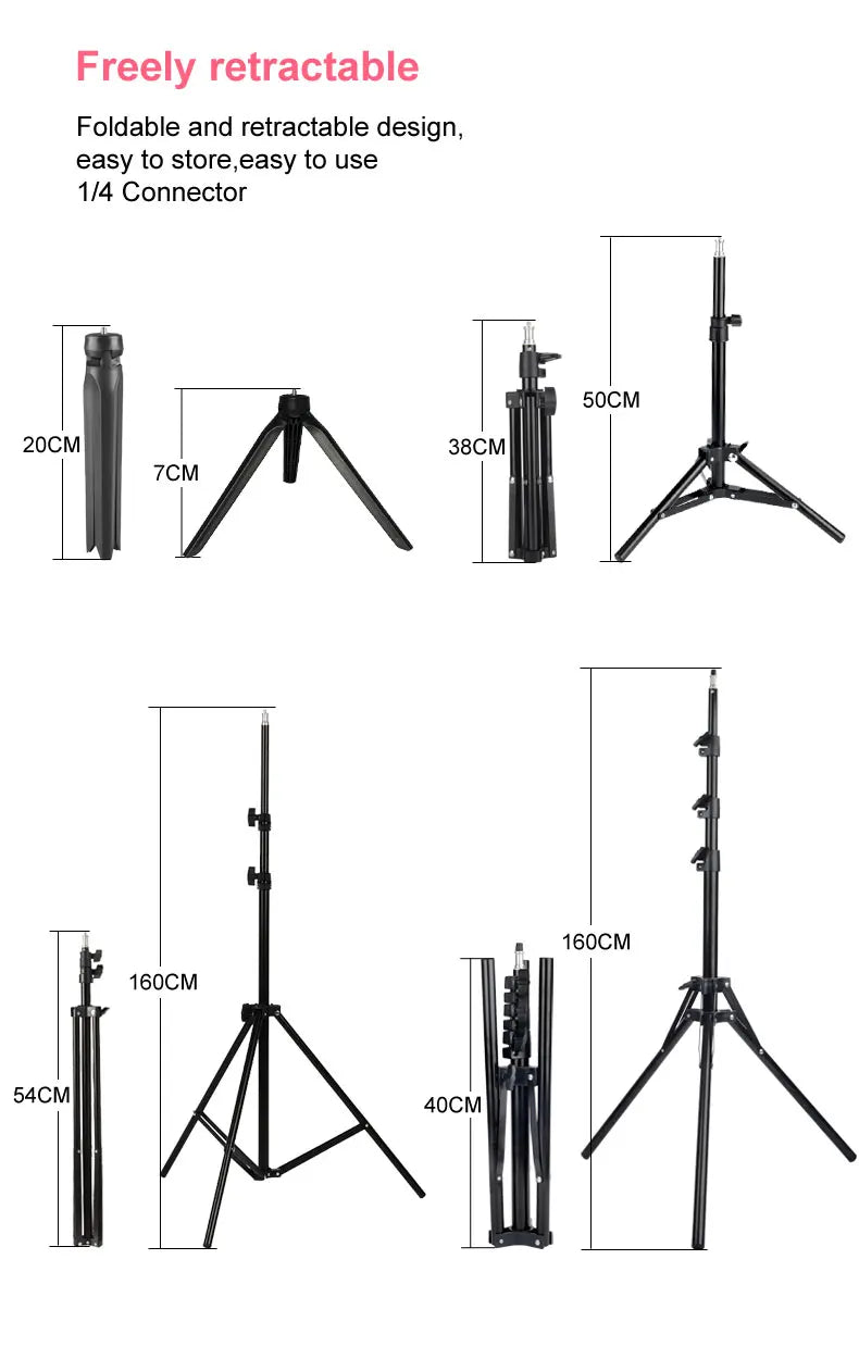 Ring Lights Three Color Temperature in10 inches 12inches and 14inches Set