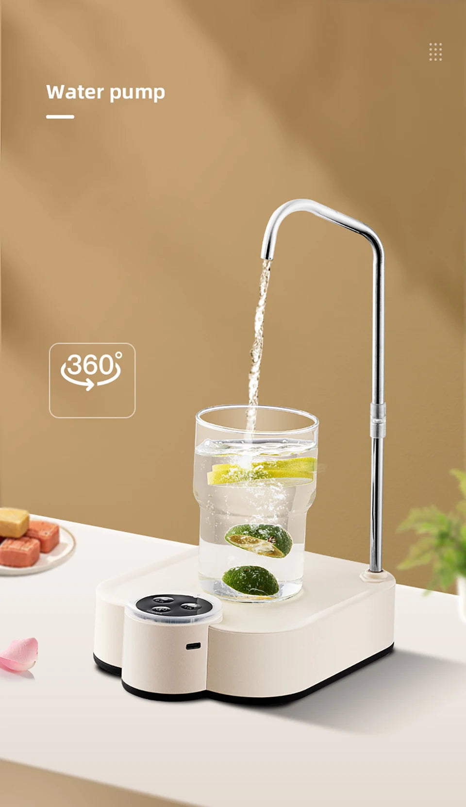 Smart Electric Water Pump Rechargeable Automatic Water Dispenser for Gallon Drinking Portable Water Bottle Pump for Home Office