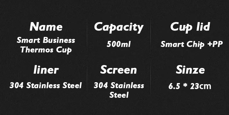 Smart Thermos Cup With Temperature Display 304 Stainless Steel Insulated Water Cup Business Gift Smart Temperature Bottles Water