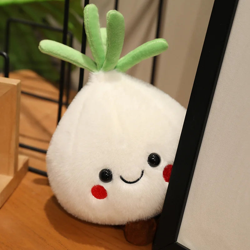 Squishy Vegetables Plush Toys Stuffed Garlic, Onion and Ginger Plush Pillows Soft Food Plush Toys for Kids Girls Birthday Gifts