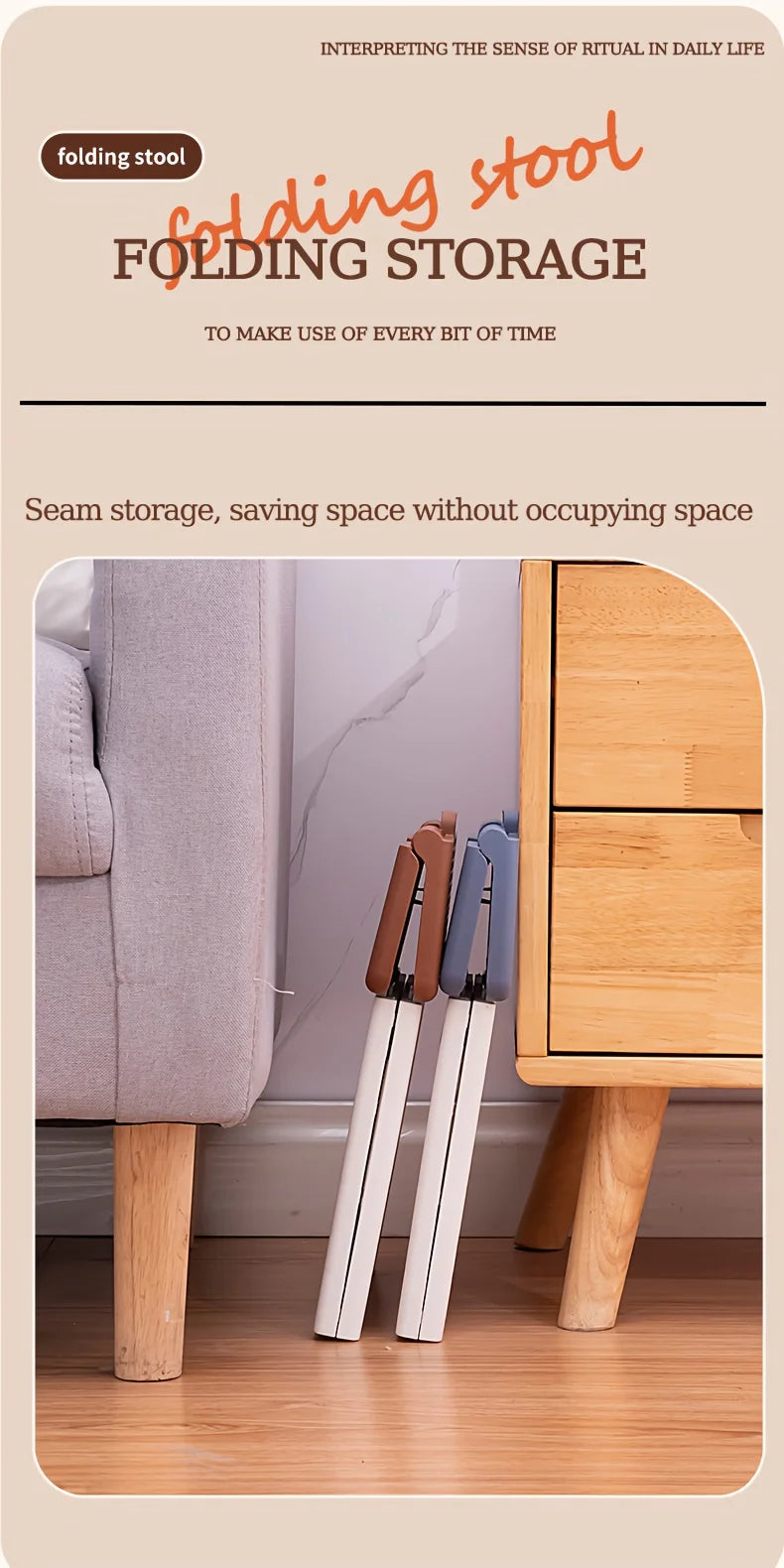 Simple Office Stool, Beautiful, Strong And Durable, Folding Stool for Home Use, Saving Space And Easy to Store, Office Stool