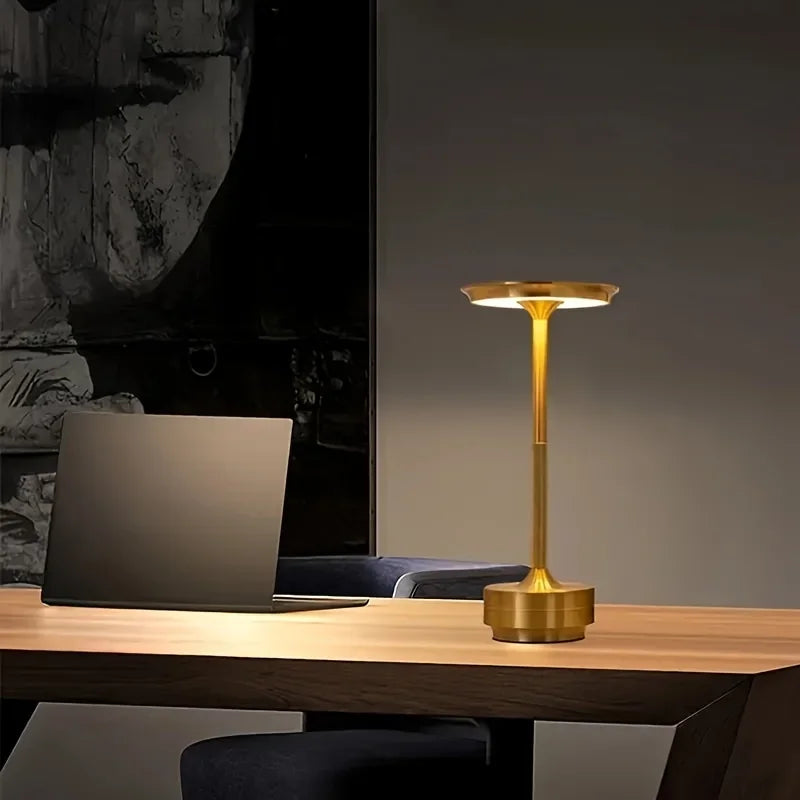 Office Decorative Desk Lamp, Touch USB Reading Light, Brushed Metal Surface Treatment, USB Charging, Including Power Cord