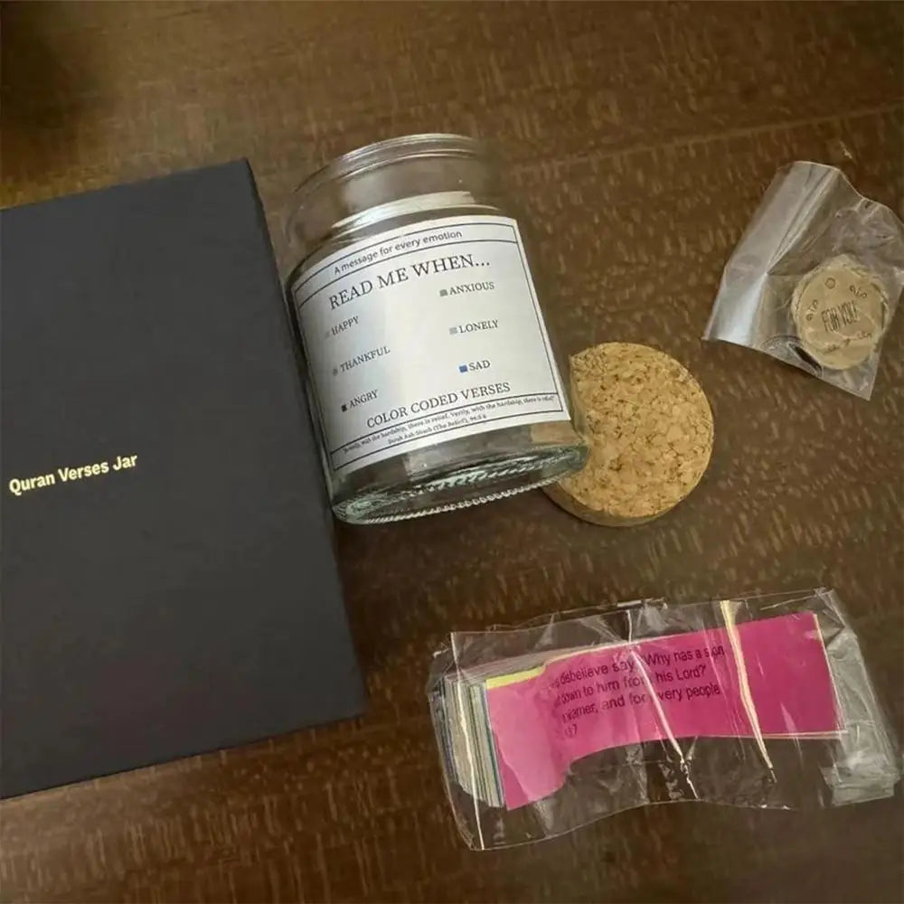 Quran Verse Jar Expresses Emotions And Feelings Glass Jar With Colored Quran Verses Muslim Prayer Jar Gifts Box