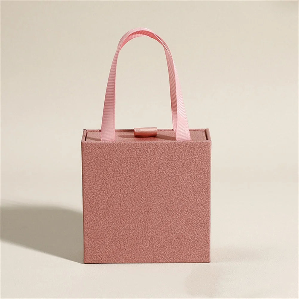 Portable Jewelry Packaging Box Earrings Necklace Ring Pendant Storage Organizer Case Wedding Gift Box Paper Drawer Jewelry Box