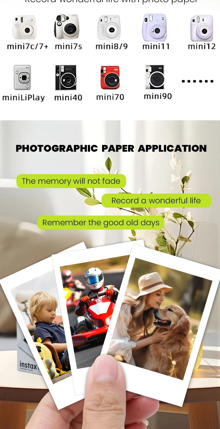 10/20 Sheets Fujifilm Instax Mini White Edge Films Photo Paper 3inch Film For Fujifilm Instant Mini 12 11 9 8 25 50s Fuji Camera
