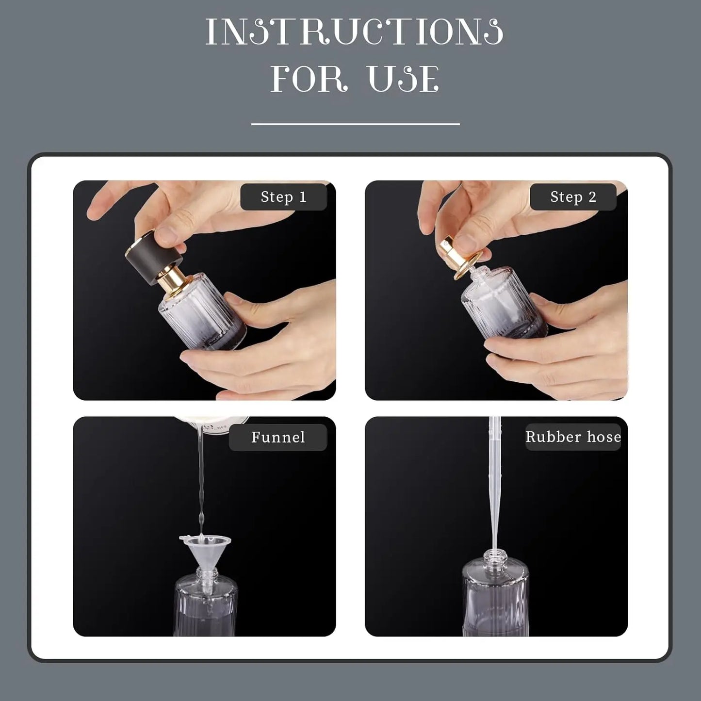 2PCS 30/50ml Empty Perfume Spray Bottles Glass Perfume Atomizer Sample Container Travel Essential Frangrance Toiletries Cosmetic