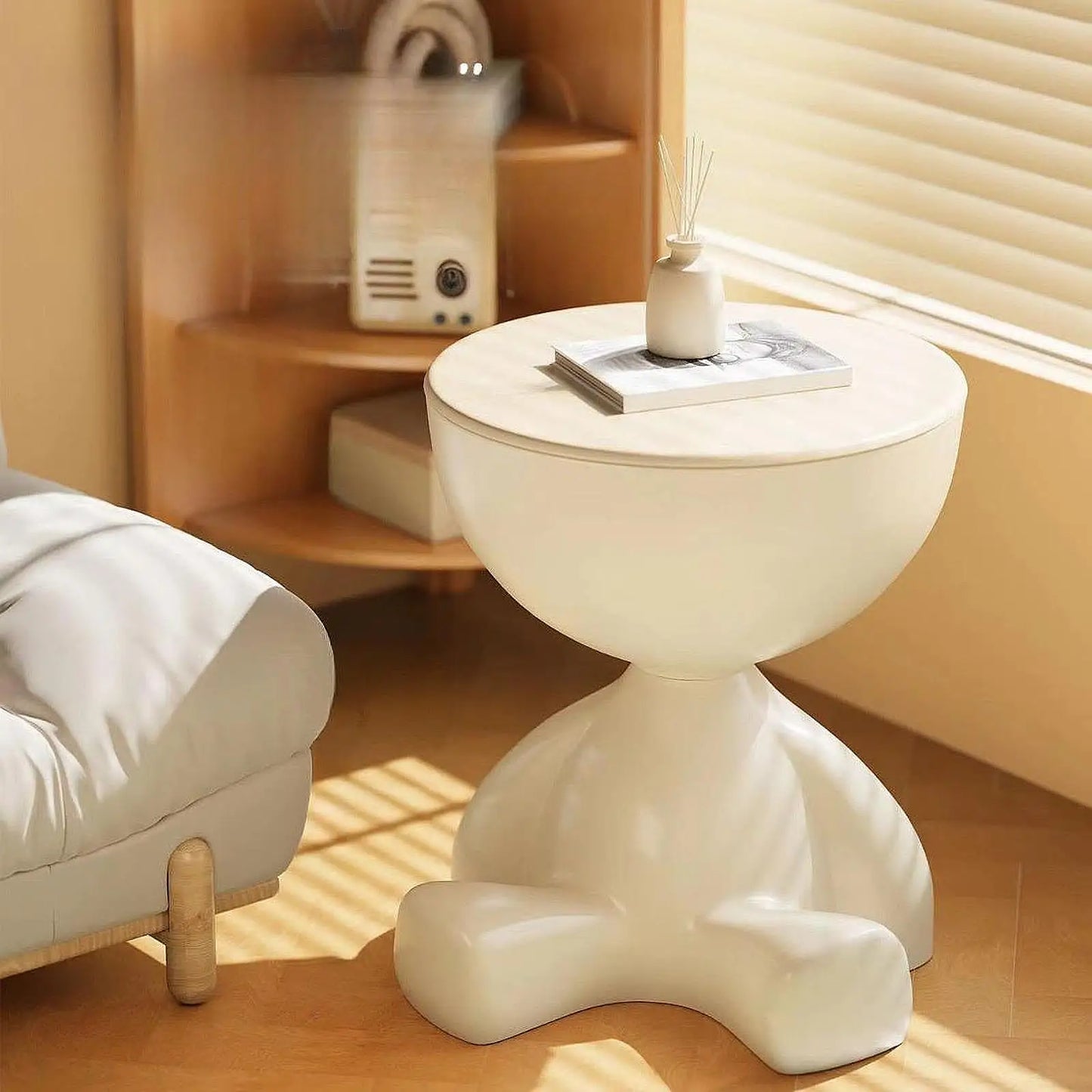 Side Table Flat Head Bedside Table Household Sofa Side Rack Bedroom Balcony Movable Mini Table Small Apartment Movable Tea Table