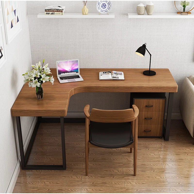 L Shape Wood Computer Desk Luxury Designer Funny Wooden Office Computer Desks Organizer Workbench Mesas De Computador Furniture