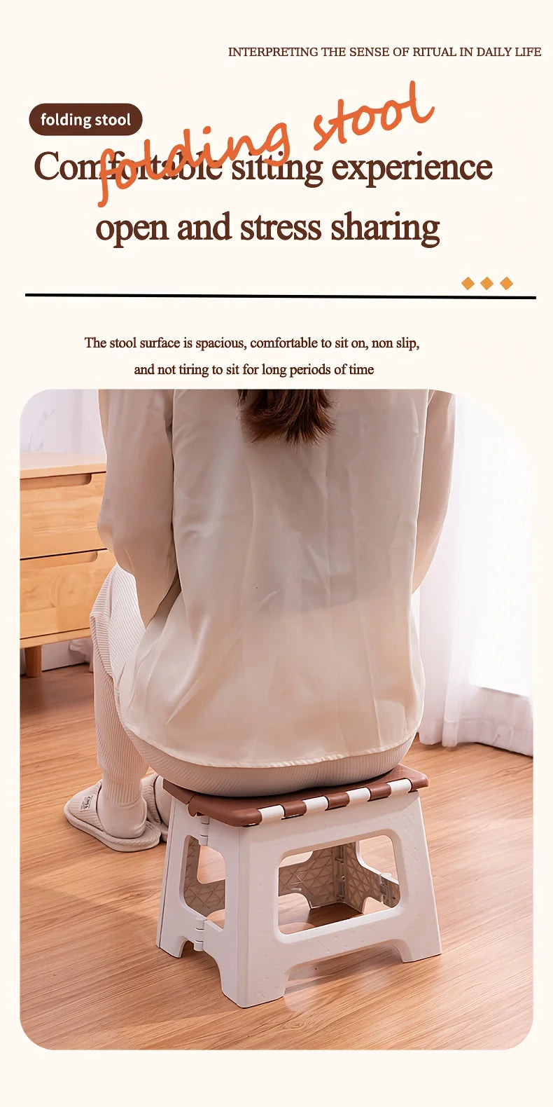 Simple Office Stool, Beautiful, Strong And Durable, Folding Stool for Home Use, Saving Space And Easy to Store, Office Stool