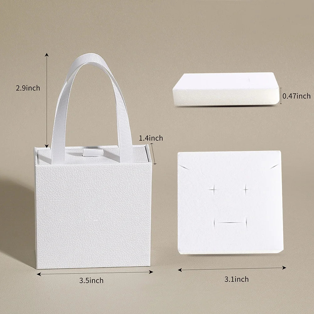 Portable Jewelry Packaging Box Earrings Necklace Ring Pendant Storage Organizer Case Wedding Gift Box Paper Drawer Jewelry Box