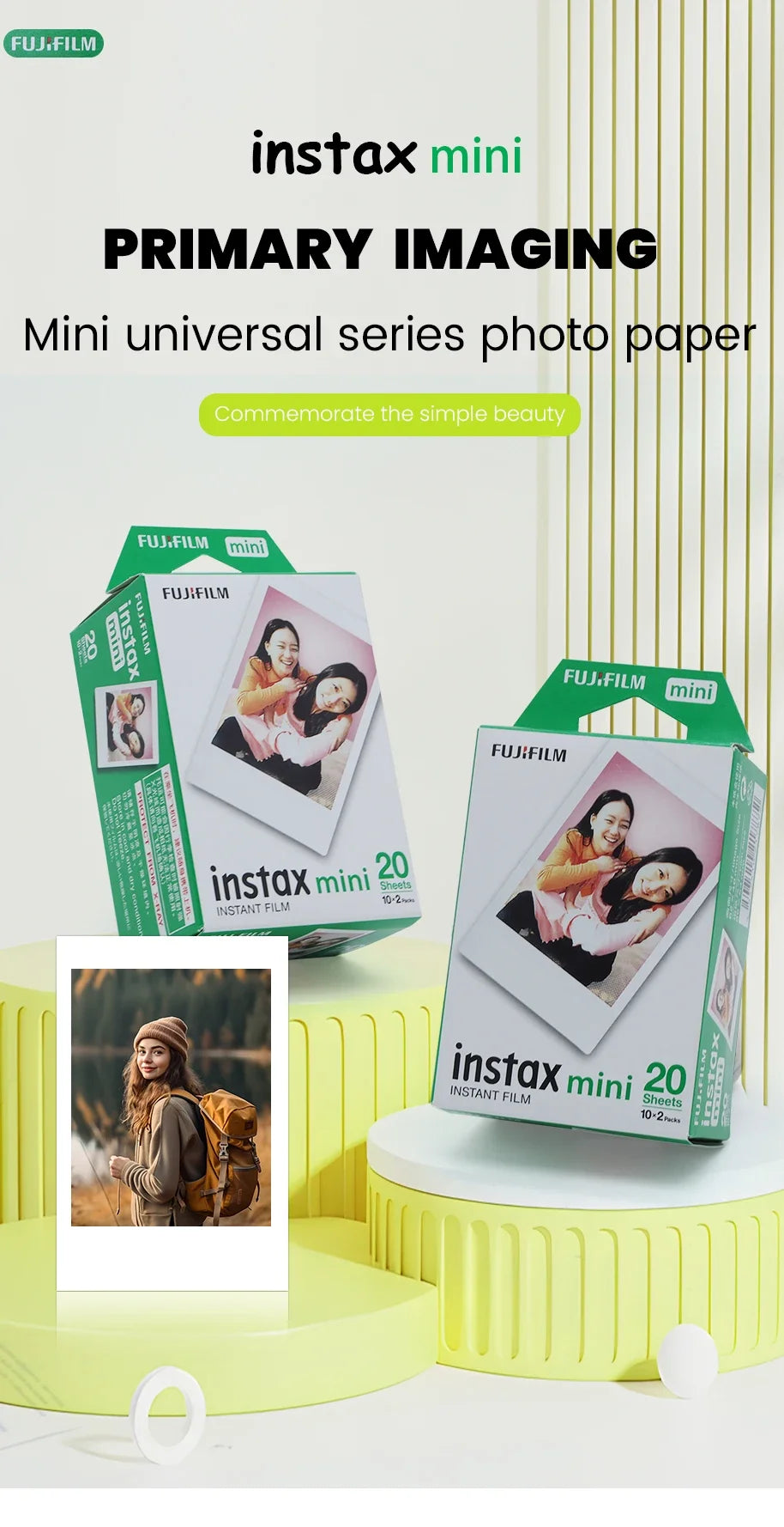 10/20 Sheets Fujifilm Instax Mini White Edge Films Photo Paper 3inch Film For Fujifilm Instant Mini 12 11 9 8 25 50s Fuji Camera