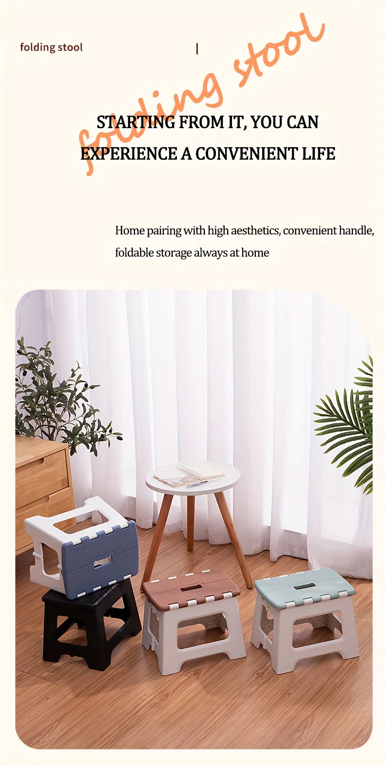 Simple Office Stool, Beautiful, Strong And Durable, Folding Stool for Home Use, Saving Space And Easy to Store, Office Stool