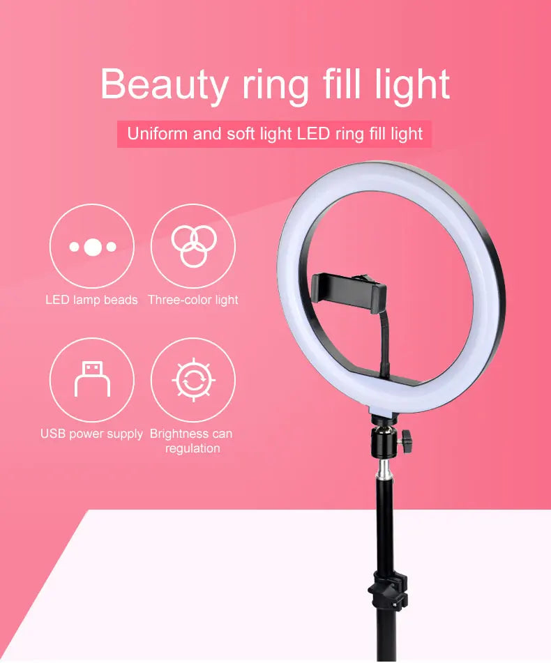 Ring Lights Three Color Temperature in10 inches 12inches and 14inches Set