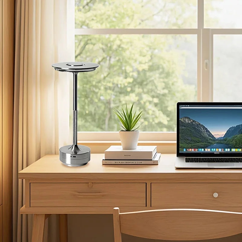 Office Decorative Desk Lamp, Touch USB Reading Light, Brushed Metal Surface Treatment, USB Charging, Including Power Cord