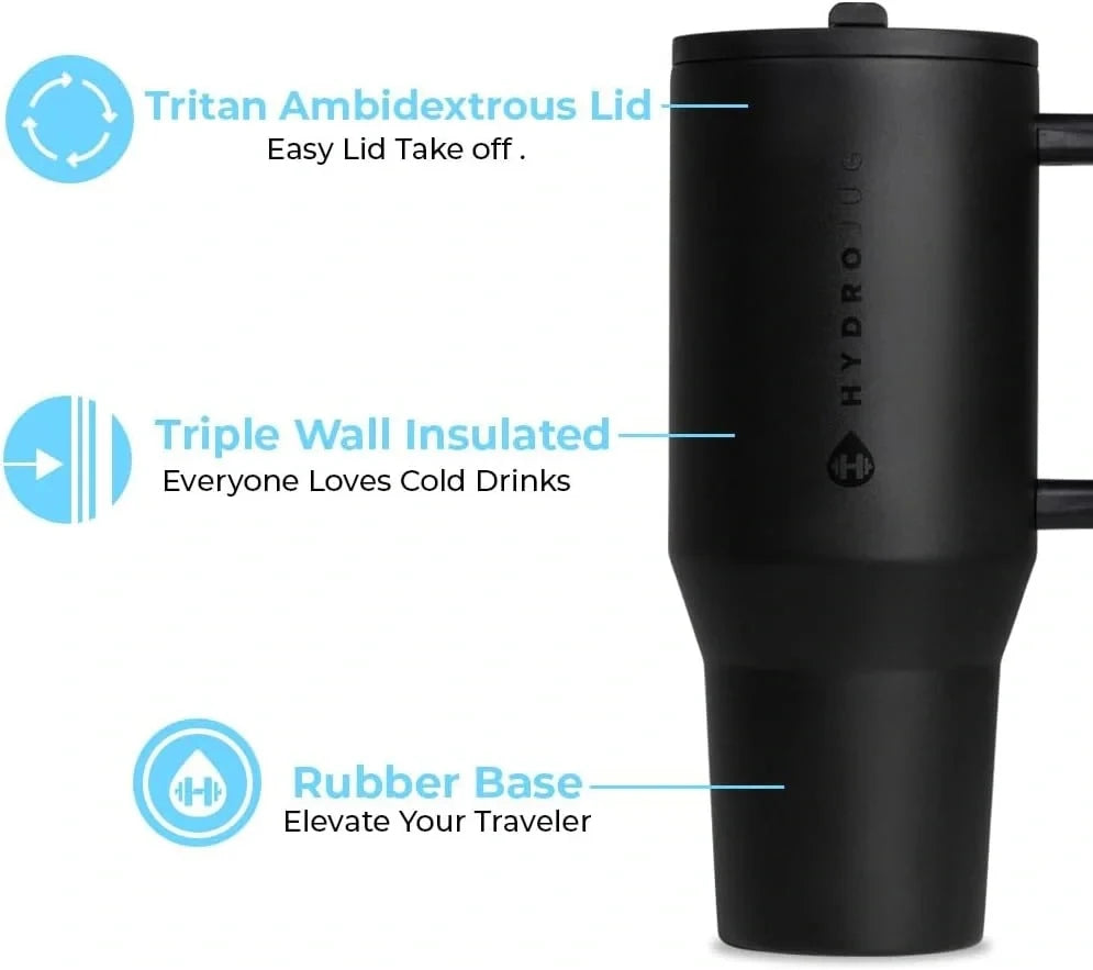 Traveler 32OZ tumbler Straw Lid Stainless Steel Vacuum Insulated Car Mug Double Wall Thermal Iced Travel
