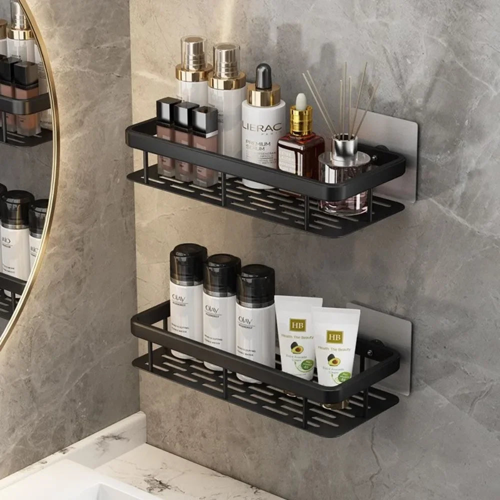 New Drill - Free Storage Shelf: Effortless Installation Perfect for Adding Extra Storage in Bathroom Kitchen or Bedroom!