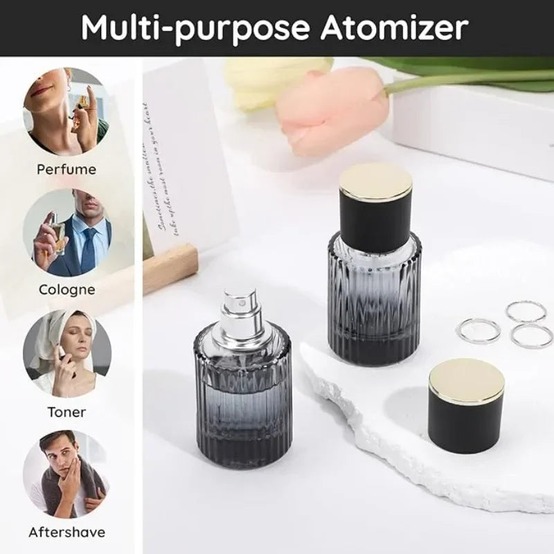 2PCS 30/50ml Empty Perfume Spray Bottles Glass Perfume Atomizer Sample Container Travel Essential Frangrance Toiletries Cosmetic