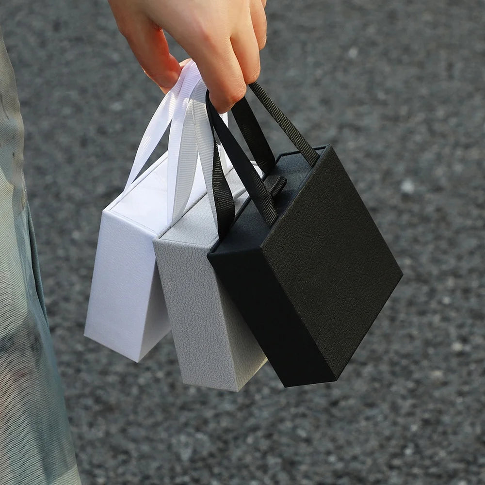 Portable Jewelry Packaging Box Earrings Necklace Ring Pendant Storage Organizer Case Wedding Gift Box Paper Drawer Jewelry Box