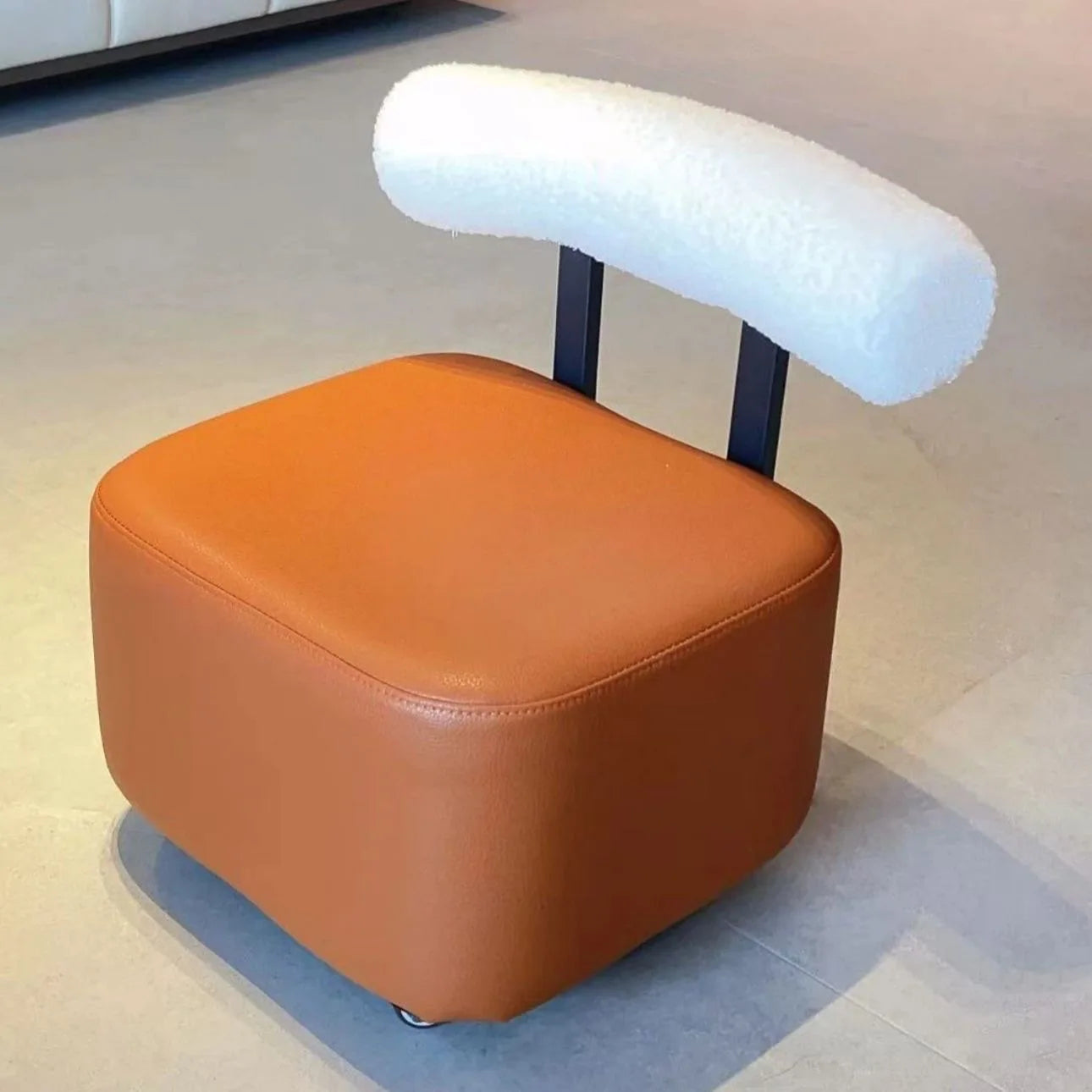 Household yo-stool simple shoe changing stool, backrest sofa pulley stool, universal wheel rotating creative low stool