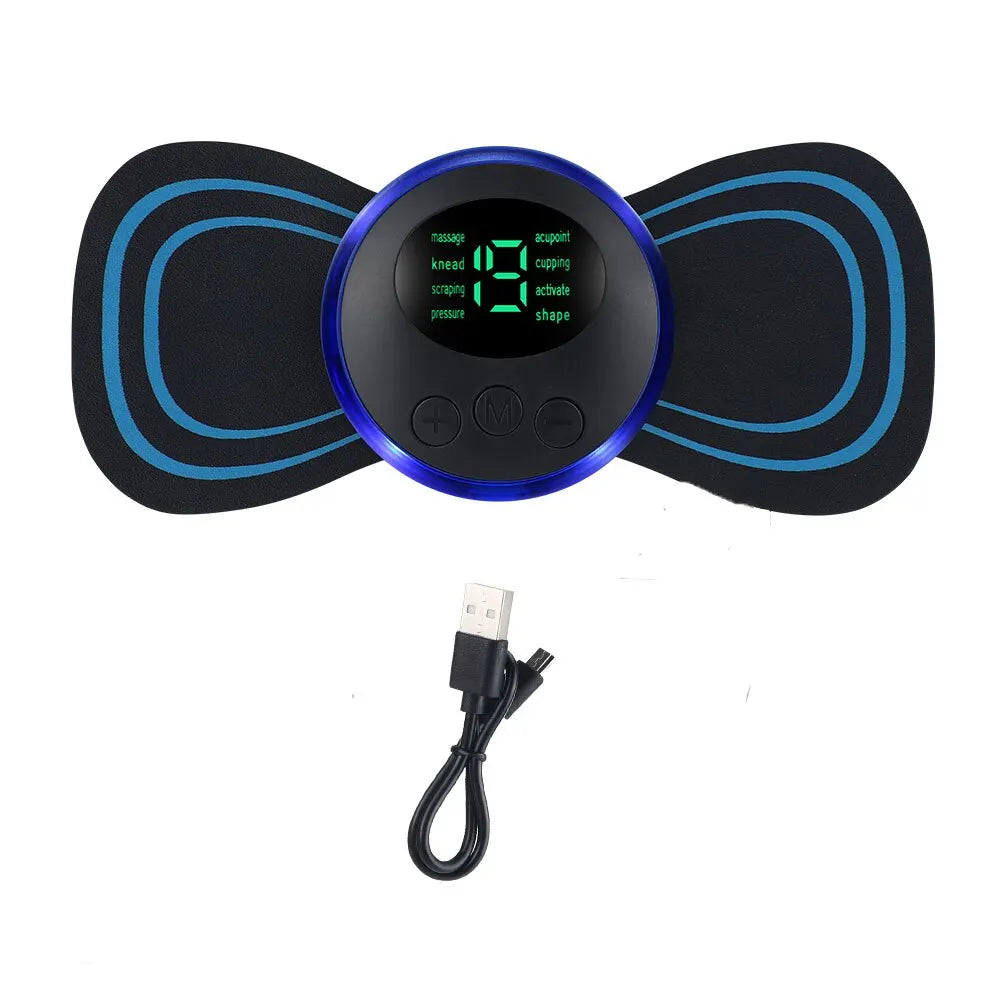 Remote Control EMS Neck Massager Mini Cervical Back Patch Stimulator Massageador Mat Portable Gel Pad Stickers Slim