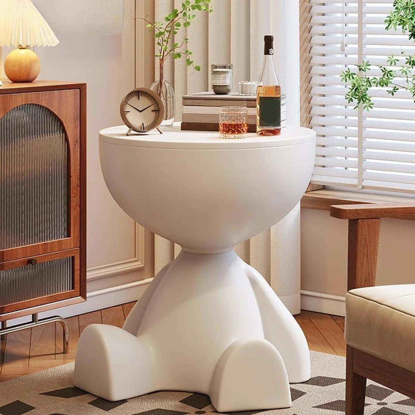 Side Table Flat Head Bedside Table Household Sofa Side Rack Bedroom Balcony Movable Mini Table Small Apartment Movable Tea Table