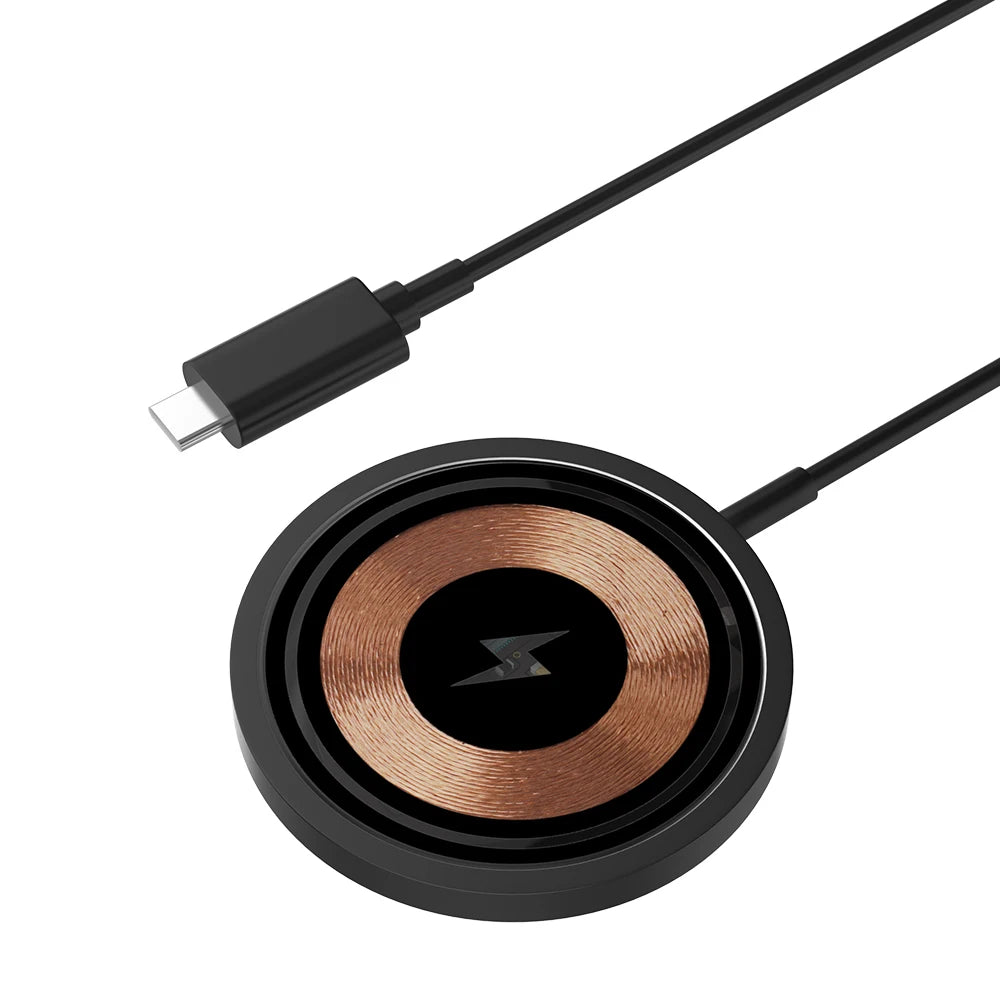 Wireless Charger 15W Compact And Convenient Black For Iphone 15/14/13/12/11/Pro/Max/Se 2020/Xs/Xr/X/8 Plus