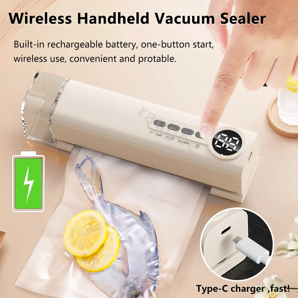Vacuum Packaging Machine Food Vacuum Sealer Automatic Household Food Vacuum Sealing Machine Plastic Bag Sealer with Sealing Bags