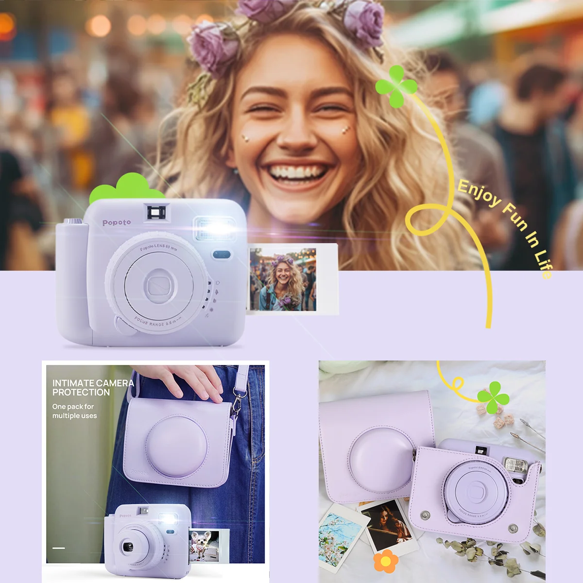 Mini Camera Instant Print Outdoor Portable Automatic Exposure Easy Use Children Birthday Gifts Suitable for Beginners Camera