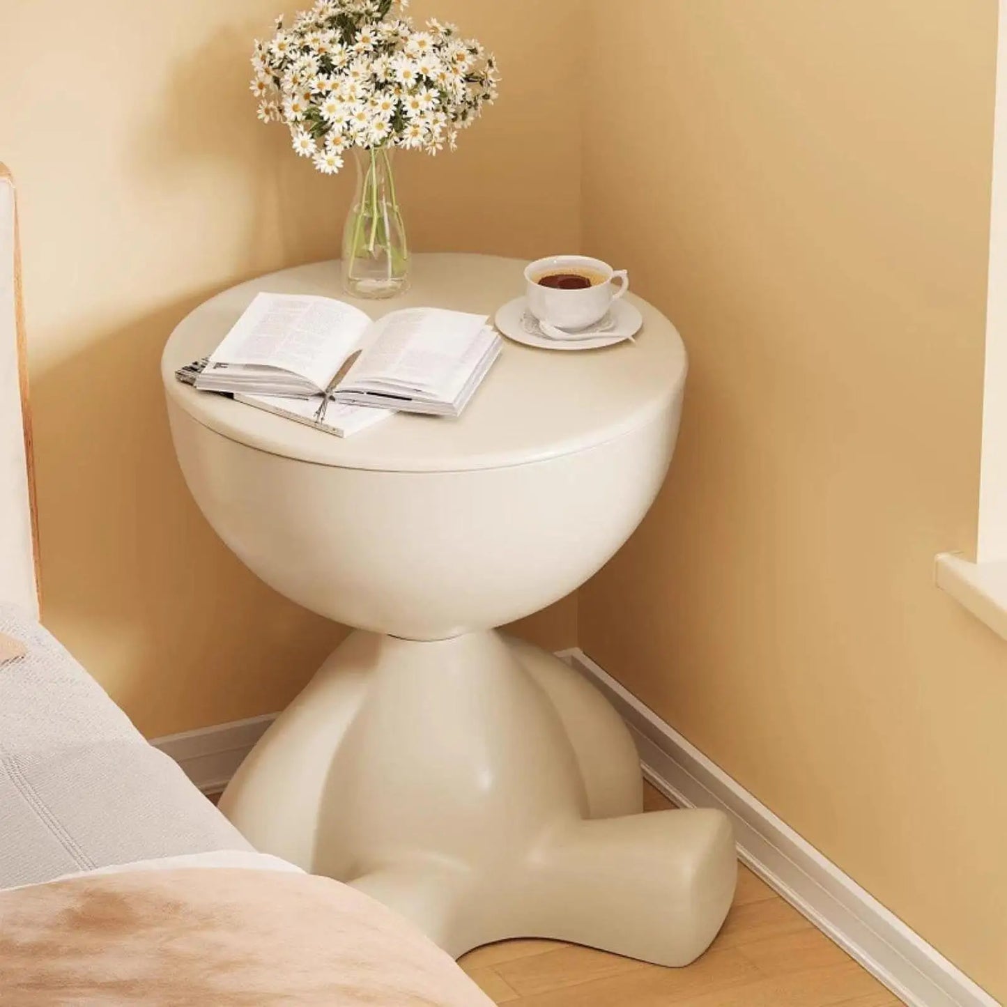 Side Table Flat Head Bedside Table Household Sofa Side Rack Bedroom Balcony Movable Mini Table Small Apartment Movable Tea Table
