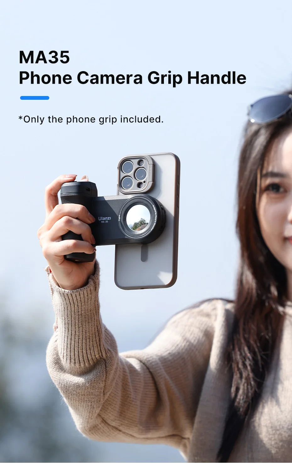Ulanzi MA35 MagSafe Smartphone Camera Shutter Grip Bluetooth Selfie Handle As Camera Photo Stabilizer Vertical Horizontal Shoot