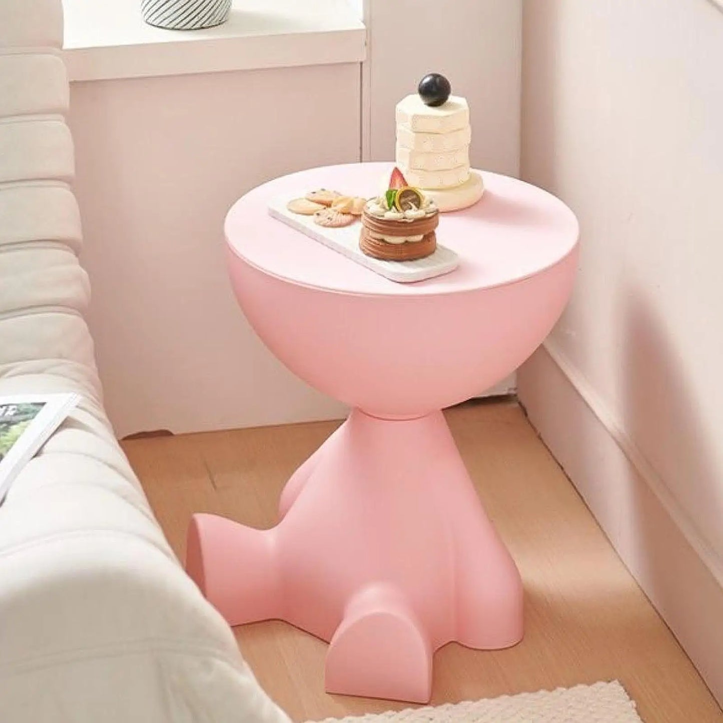 Side Table Flat Head Bedside Table Household Sofa Side Rack Bedroom Balcony Movable Mini Table Small Apartment Movable Tea Table