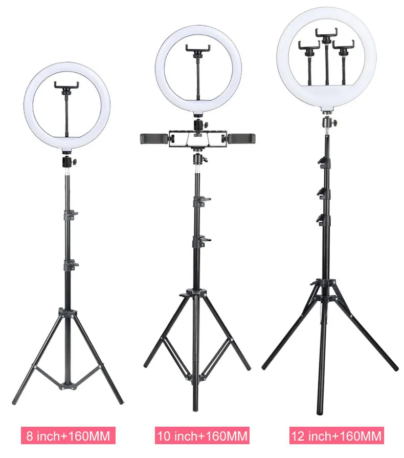 Ring Lights Three Color Temperature in10 inches 12inches and 14inches Set