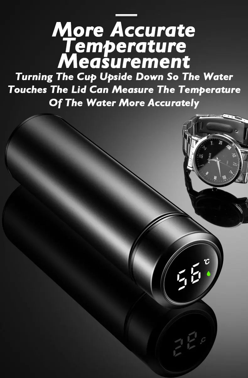Smart Thermos Cup With Temperature Display 304 Stainless Steel Insulated Water Cup Business Gift Smart Temperature Bottles Water