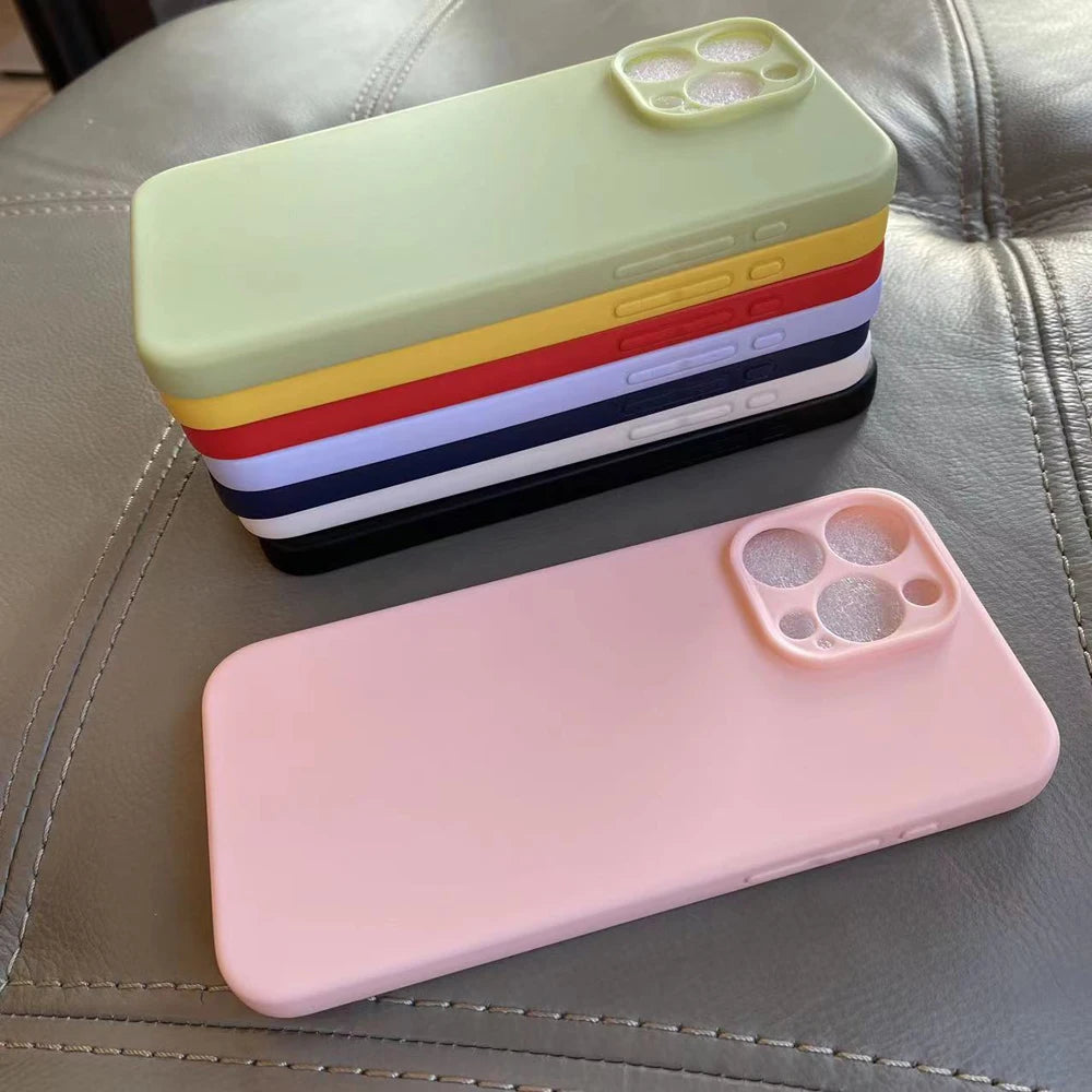 Luxury Matte Silicone Case For iphone 15 Pro Max 15 Plus Phone Cover For iphone15 Pro Max Soft TPU Back Cover Fundas