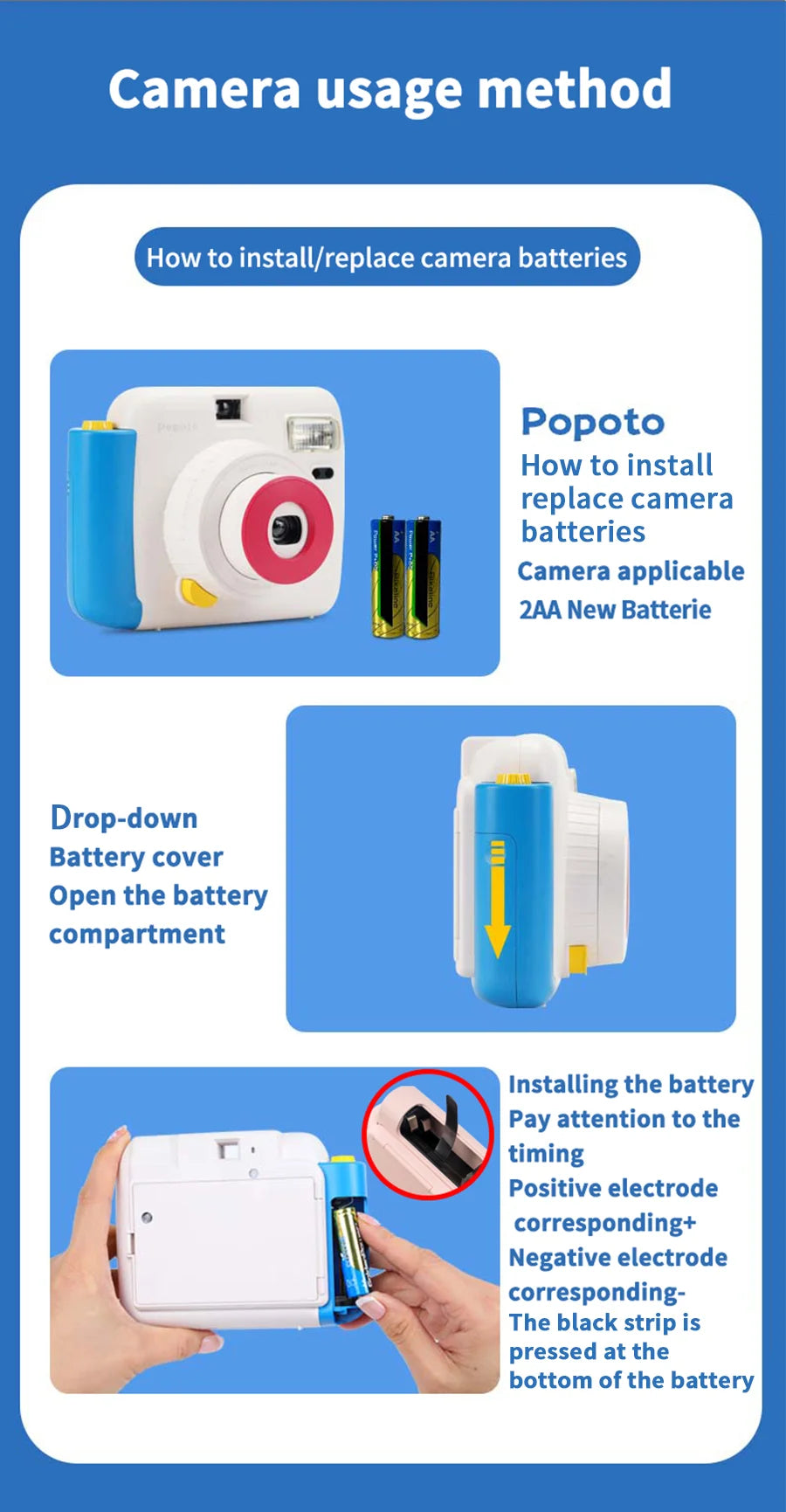 Mini Camera Instant Print Outdoor Portable Automatic Exposure Easy Use Children Birthday Gifts Suitable for Beginners Camera
