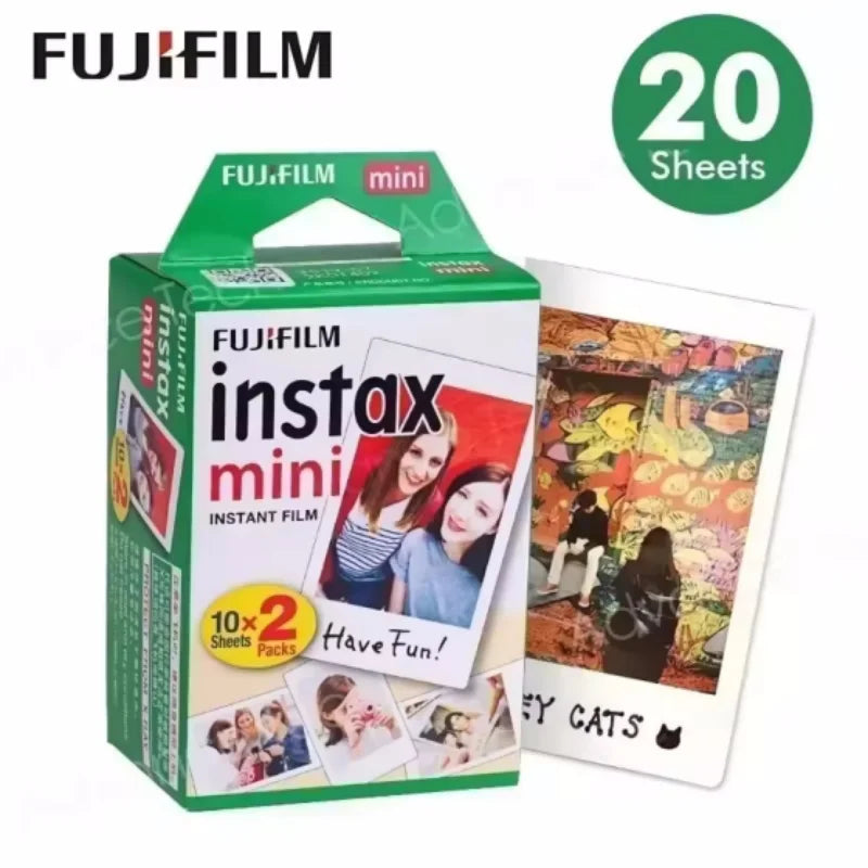 10/20 Sheets Fujifilm Instax Mini White Edge Films Photo Paper 3inch Film For Fujifilm Instant Mini 12 11 9 8 25 50s Fuji Camera