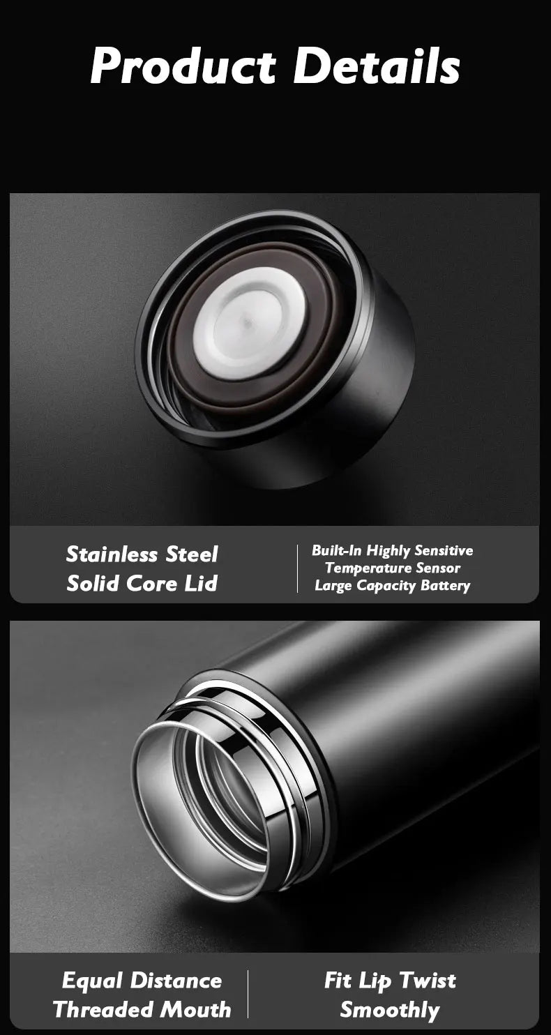 Smart Thermos Cup With Temperature Display 304 Stainless Steel Insulated Water Cup Business Gift Smart Temperature Bottles Water