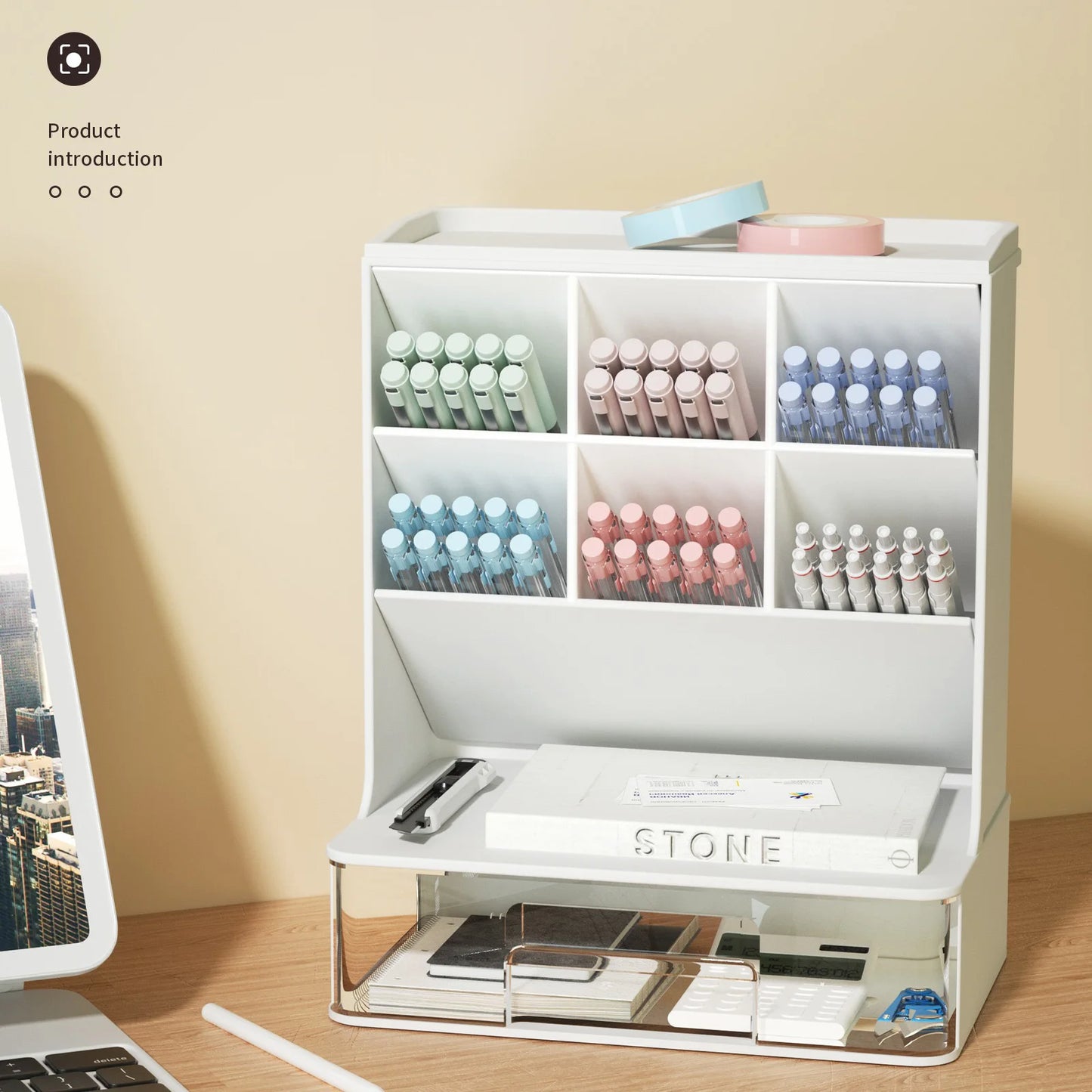 Office Desk Organizer Stationery Supplies Organizers Storage Setup Accessories Deskto Pen Holders Pink Gadgets