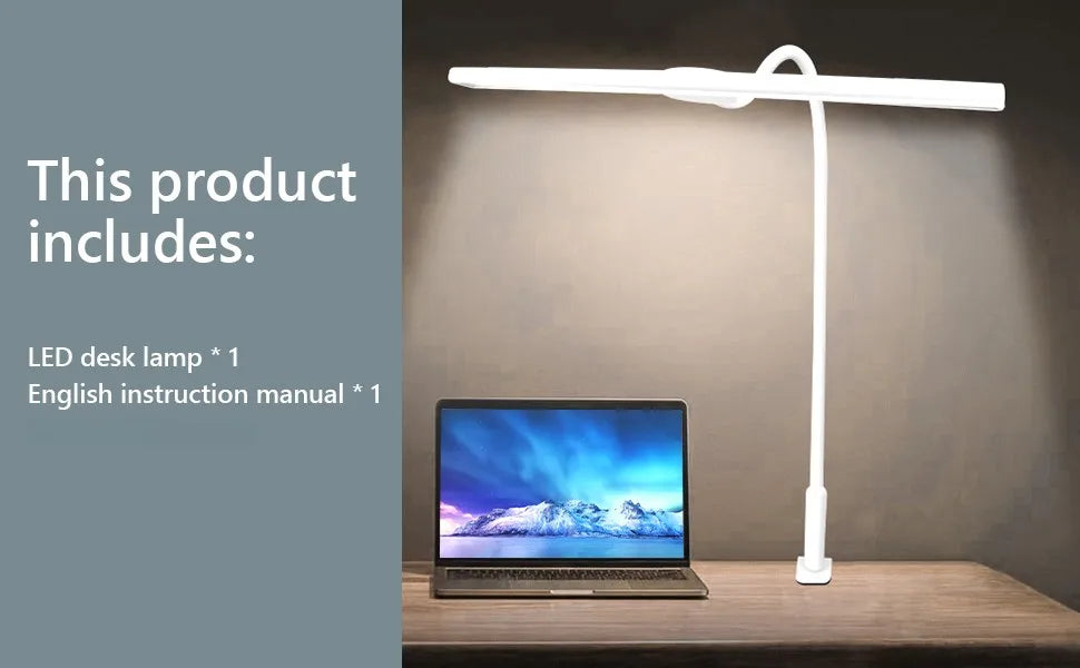 LED Desk Lamp for Office Home - Eye-Caring Architect Task Lamp 30 Lighting Modes Adjustable Flexible Gooseneck Clamp Light