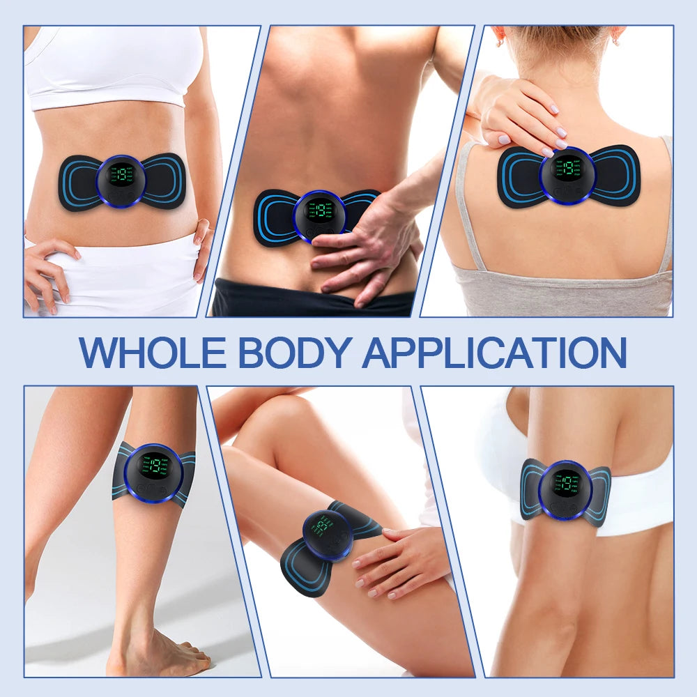 Remote Control EMS Neck Massager Mini Cervical Back Patch Stimulator Massageador Mat Portable Gel Pad Stickers Slim