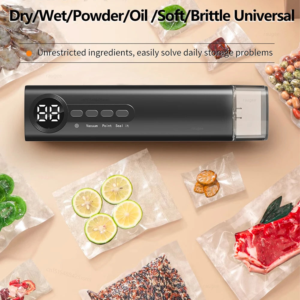 Vacuum Packaging Machine Food Vacuum Sealer Automatic Household Food Vacuum Sealing Machine Plastic Bag Sealer with Sealing Bags