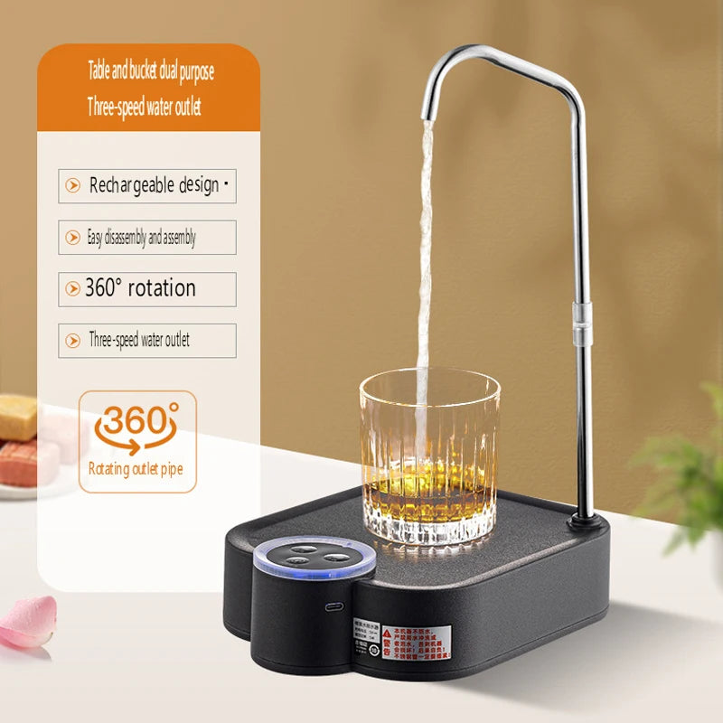 Smart Electric Water Pump Rechargeable Automatic Water Dispenser for Gallon Drinking Portable Water Bottle Pump for Home Office