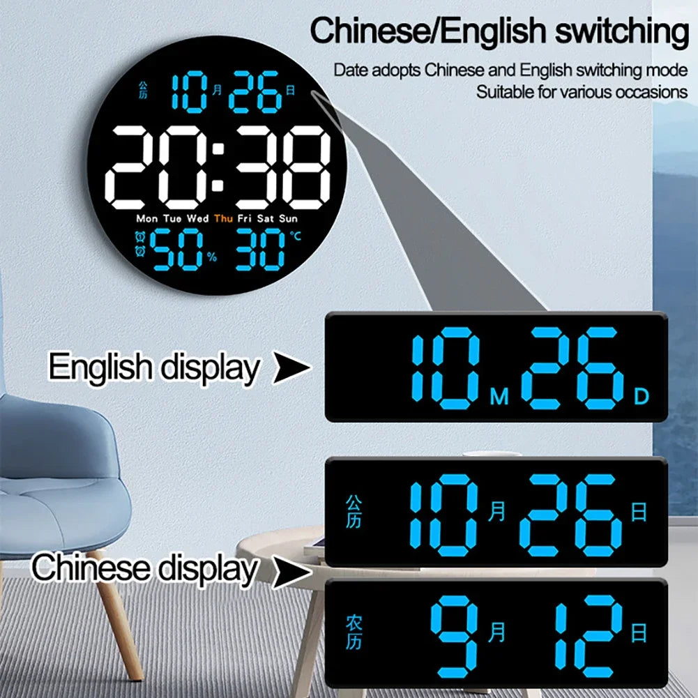 Digital Wall Clocks Large Screen With Timing Countdown Function Clocks For Home Bedroom Living Room Office Home Decoration