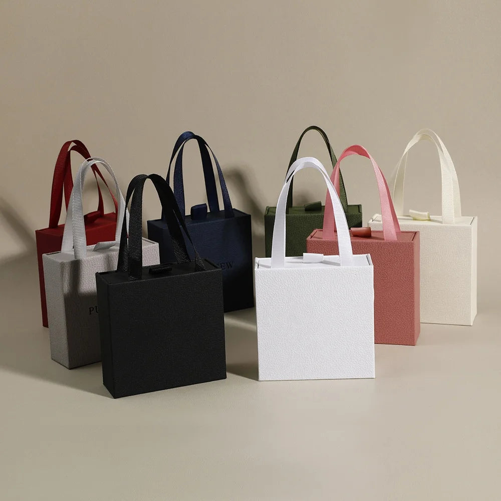 Portable Jewelry Packaging Box Earrings Necklace Ring Pendant Storage Organizer Case Wedding Gift Box Paper Drawer Jewelry Box