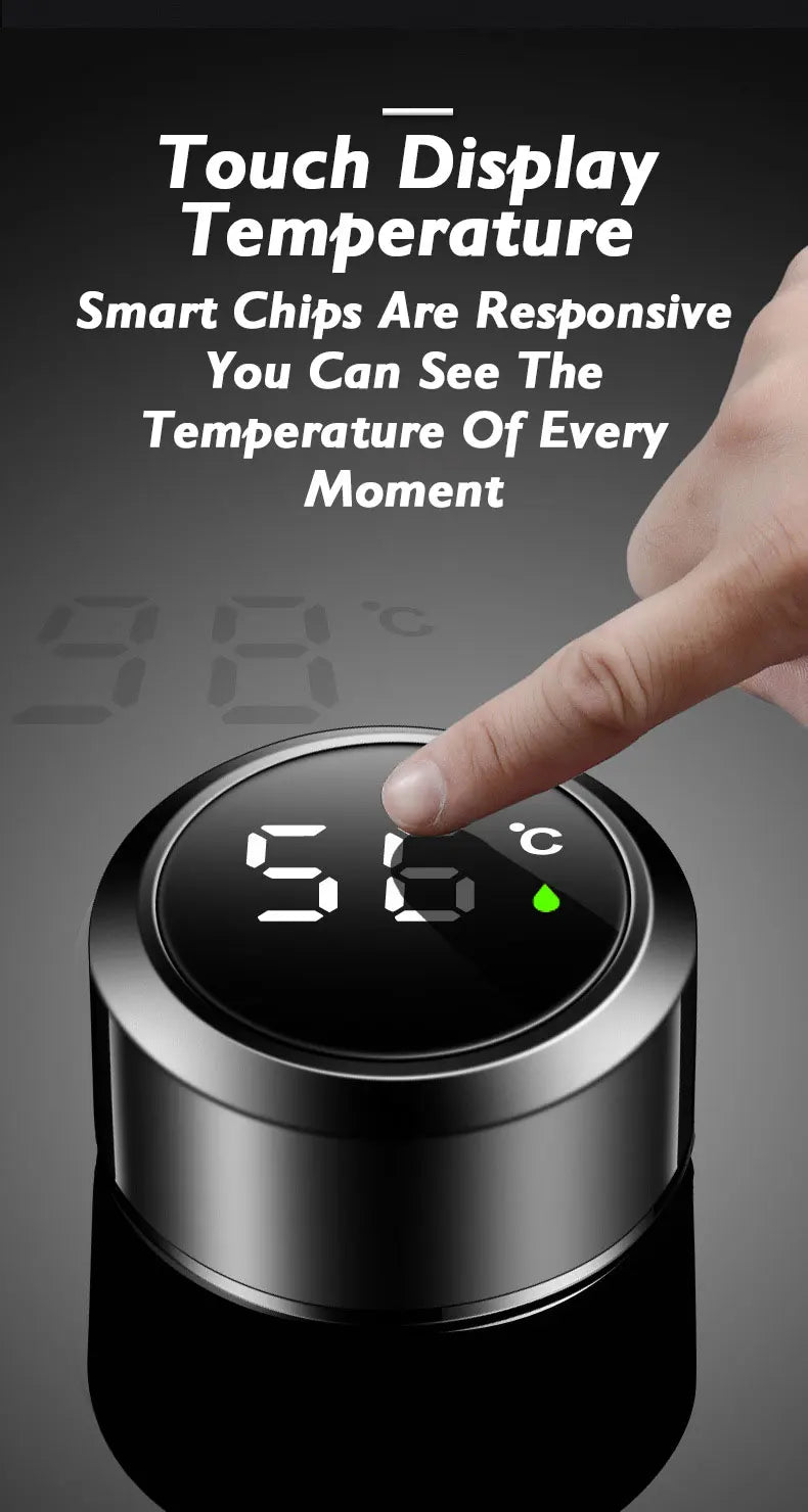 Smart Thermos Cup With Temperature Display 304 Stainless Steel Insulated Water Cup Business Gift Smart Temperature Bottles Water